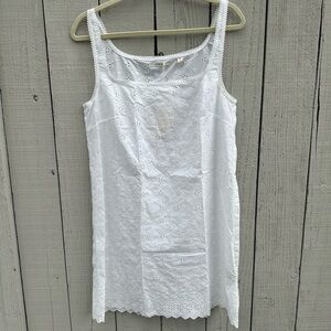 White Eyelet Sleeveless Dress